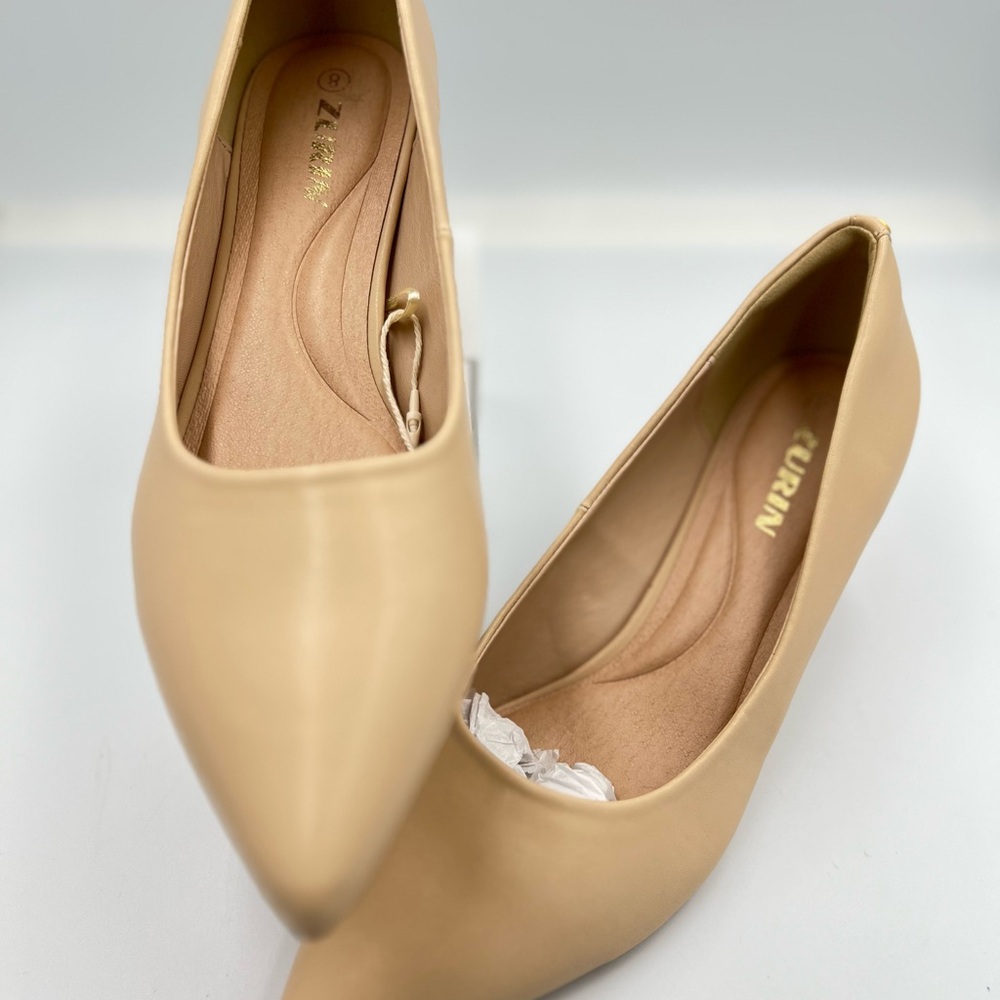 Women's Beige Pointed Toe kitten heels